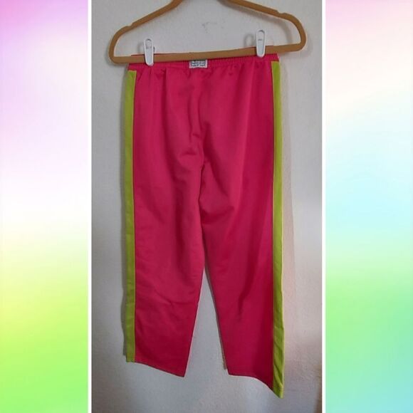 Nike Junior Pink And Lime Green Track Pants Size L - Picture 3 of 4